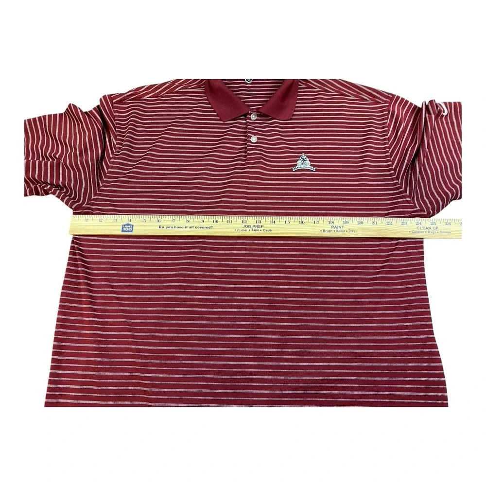 Nike Golf Polo Shirt Men's 2XL Maroon Red/White Stripe US Congressional - Picture 9 of 10
